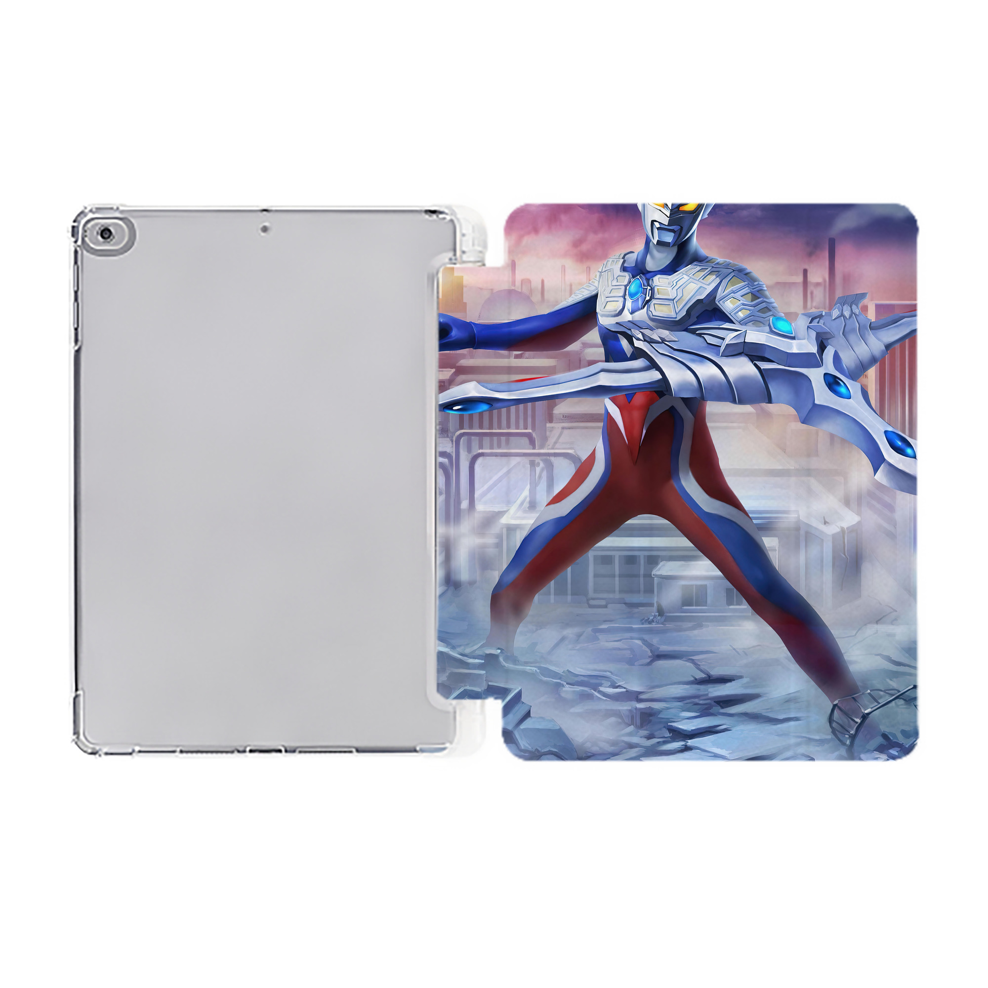 （画像用） ウルトラマン Ultraman IPad ケース ペン収納付き 三つ折りスタンド PUレザー×シリコン 対応機種9.5/10.5/10.9インチ